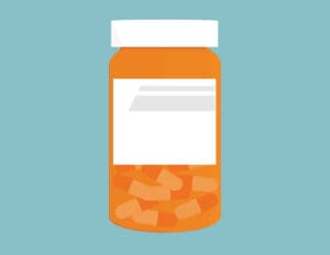 illustration - prescription bottle full of capsules - Ritalin